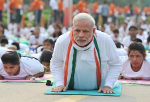 The Prime Minister, Shri Narendra Modi participates in the mass yoga demonstration at Rajpath on the occasion of International Yoga Day, in New Delhi on June 21, 2015.